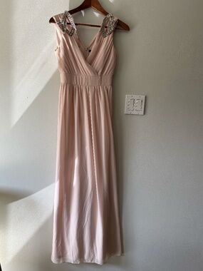 Bejeweled Pink Evening Dress | Size Small
